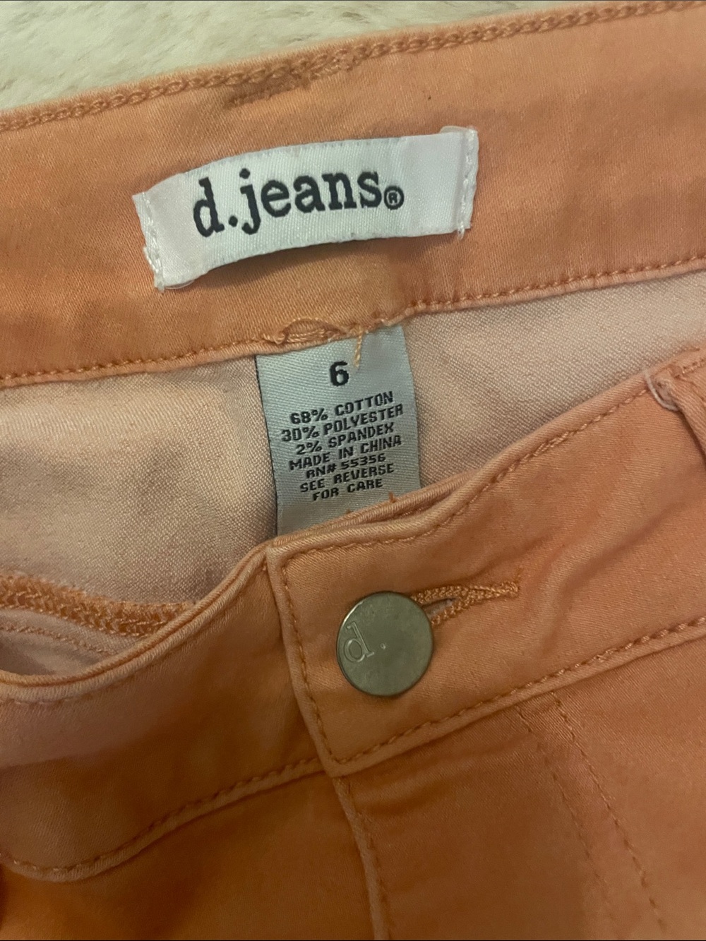 d.jeans Women's Skinny Jeans in Soft Coral Color - Picture 2 of 13